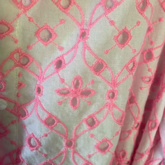 Lilly Pulitzer Cartley Eyelet Shirt Dress Size 6 - Picture 5 of 7